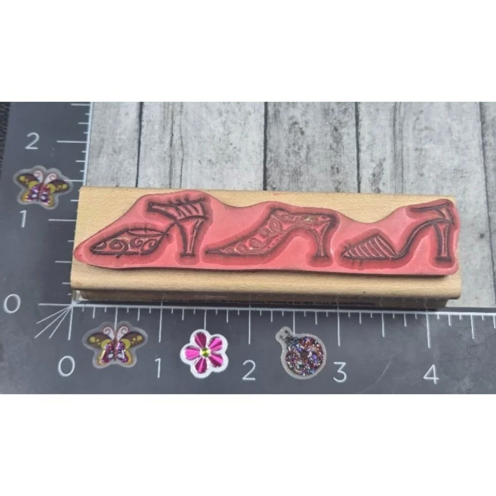 Stampabilities Sassy Slippers Shoes Fashion QR1021 Border Rubber Stamp Wood #M99